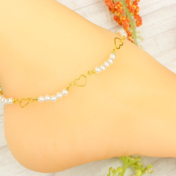 "Handmade Anklet – Elegant & Delicate Jewelry for Women | UNVRC1445 - Picture 4 of 10